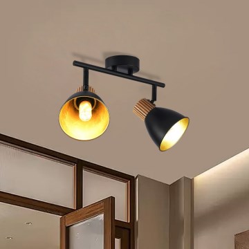 Brilagi - Bodové svítidlo ODENSE 2xE14/10W/230V dřevo/černá