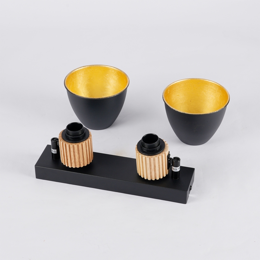 Brilagi - Bodové svítidlo ODENSE 2xE14/10W/230V dřevo/černá