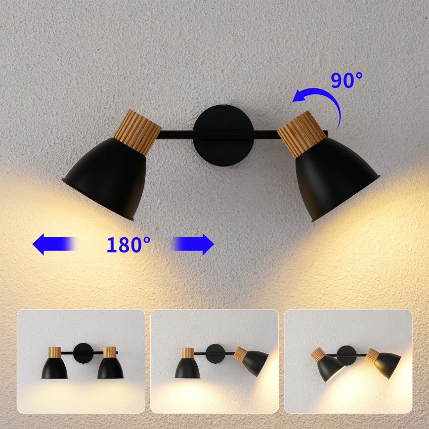 Brilagi - Bodové svítidlo ODENSE 2xE14/10W/230V kaučukovník/černá