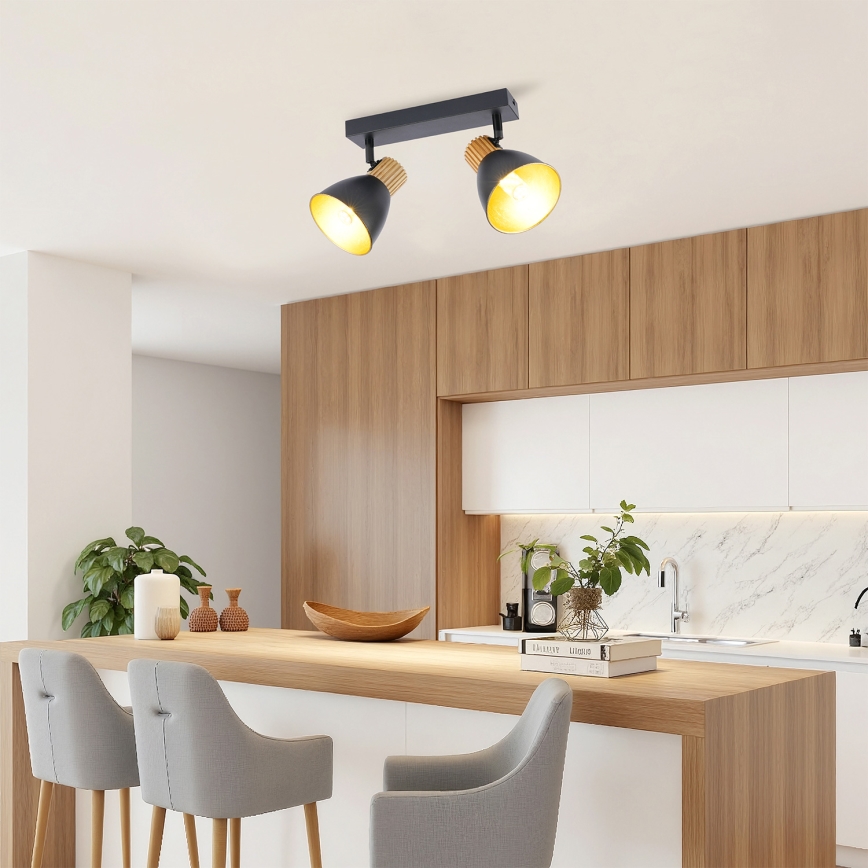 Brilagi - Bodové svítidlo ODENSE 2xE14/10W/230V kaučukovník/černá