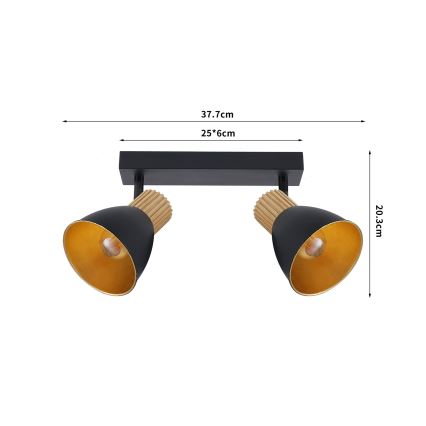 Brilagi - Bodové svítidlo ODENSE 2xE14/10W/230V kaučukovník/černá