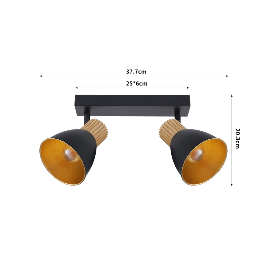 Brilagi - Bodové svítidlo ODENSE 2xE14/10W/230V kaučukovník/černá