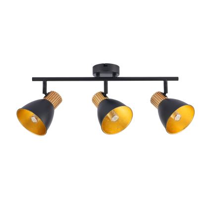 Brilagi - Bodové svítidlo ODENSE 3xE14/10W/230V dřevo/černá