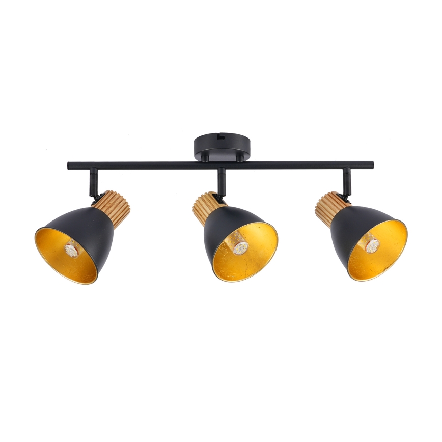 Brilagi - Bodové svítidlo ODENSE 3xE14/10W/230V dřevo/černá