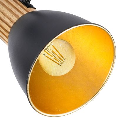 Brilagi - Bodové svítidlo ODENSE 3xE14/10W/230V dřevo/černá