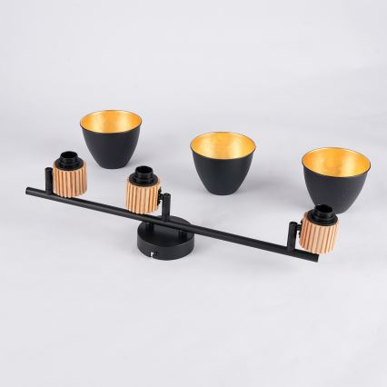 Brilagi - Bodové svítidlo ODENSE 3xE14/10W/230V dřevo/černá