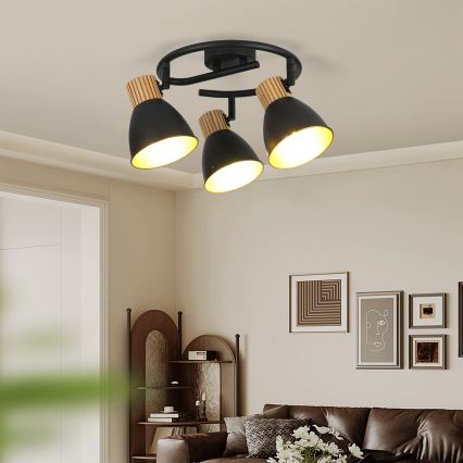 Brilagi - Bodové svítidlo ODENSE 3xE14/10W/230V kaučukovník/černá