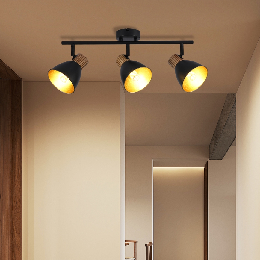 Brilagi - Bodové svítidlo ODENSE 3xE14/10W/230V kaučukovník/černá