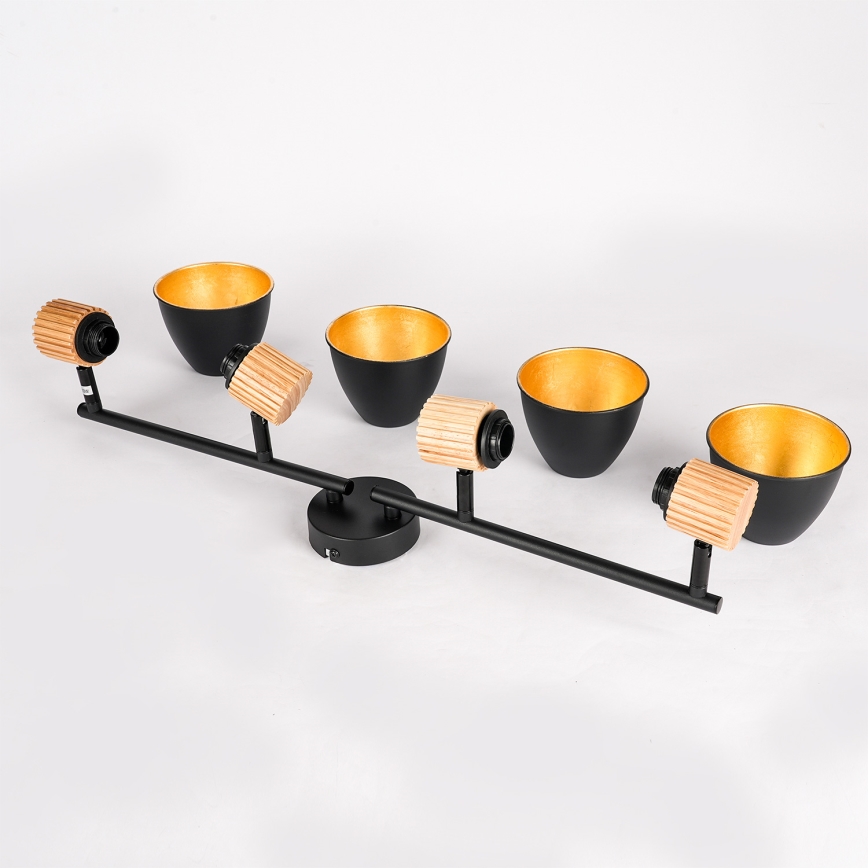 Brilagi - Bodové svítidlo ODENSE 4xE14/10W/230V dřevo/černá