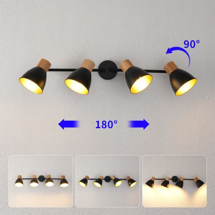 Brilagi - Bodové svítidlo ODENSE 4xE14/10W/230V kaučukovník/černá
