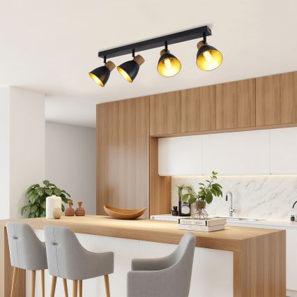 Brilagi - Bodové svítidlo ODENSE 4xE14/10W/230V kaučukovník/černá