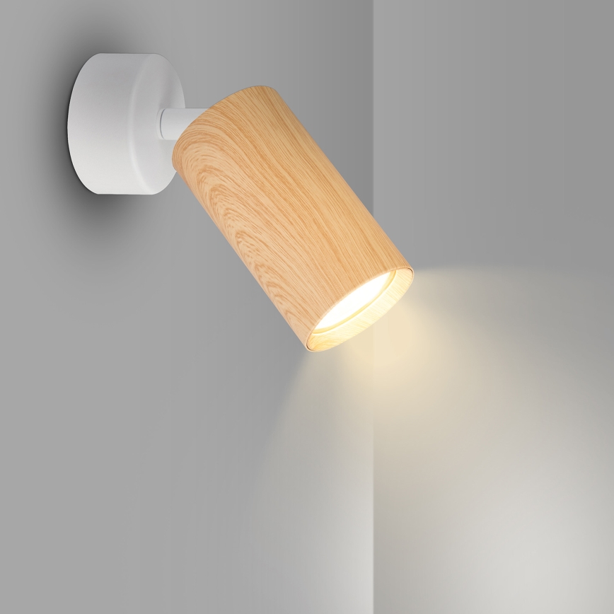 Brilagi - Bodové svítidlo SELE 1xGU10/30W/230V bílá/dekor dubu