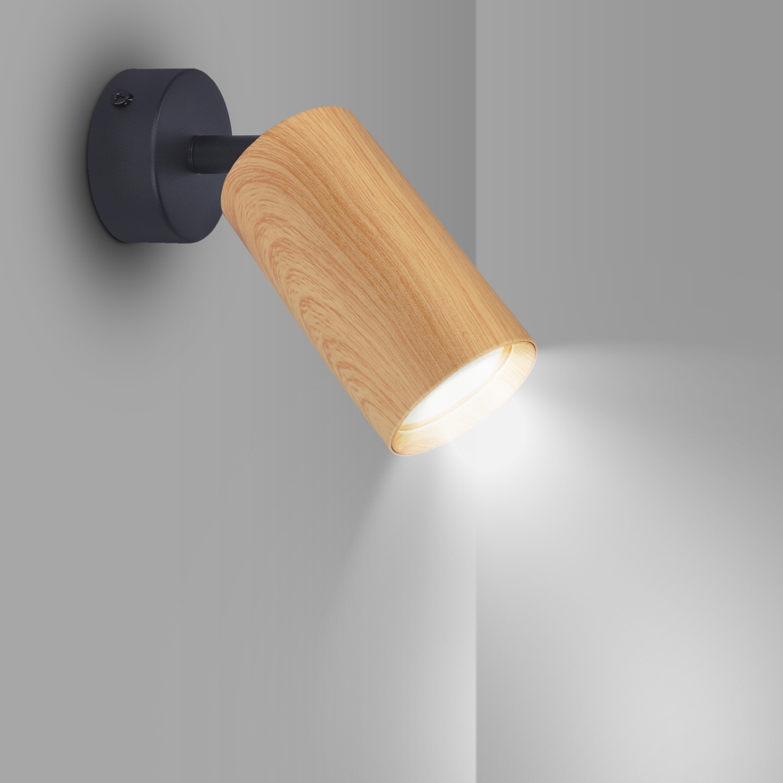 Brilagi - Bodové svítidlo SELE 1xGU10/30W/230V černá/dekor dubu