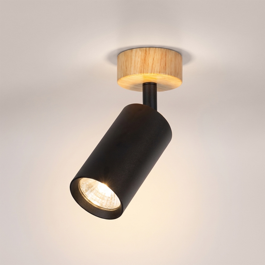 Brilagi - Bodové svítidlo SELE 1xGU10/30W/230V černá/dekor dubu