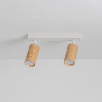 Brilagi - Bodové svítidlo SELE 2xGU10/30W/230V bílá/dekor dubu