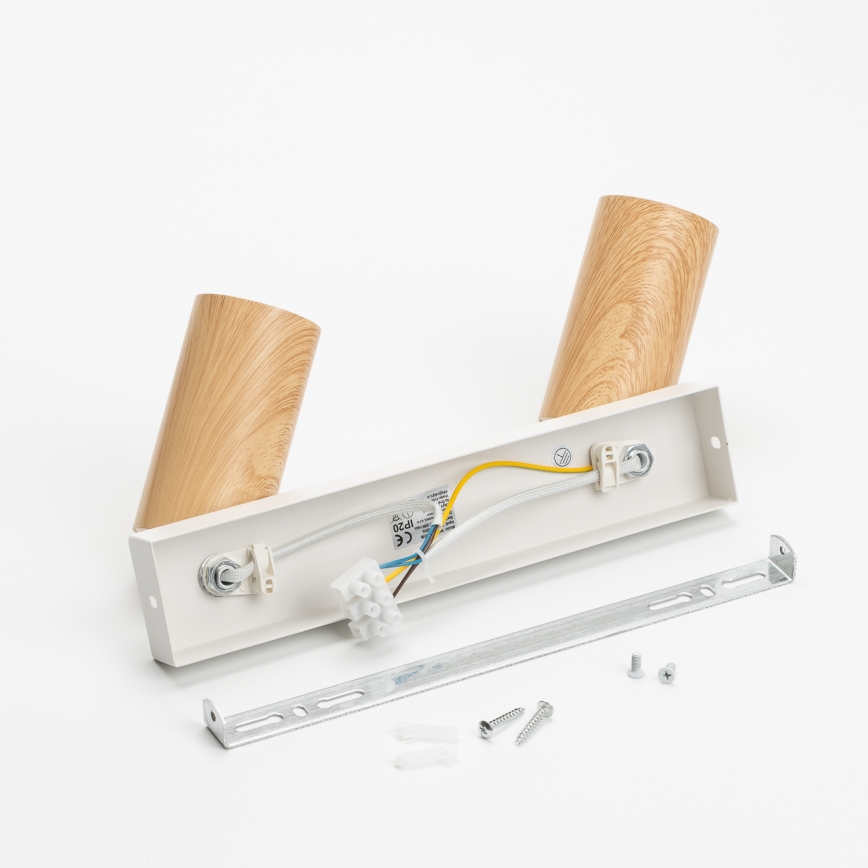 Brilagi - Bodové svítidlo SELE 2xGU10/30W/230V bílá/dekor dubu