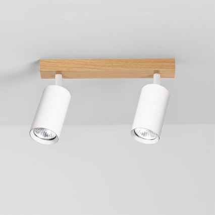 Brilagi - Bodové svítidlo SELE 2xGU10/30W/230V bílá/dekor dubu
