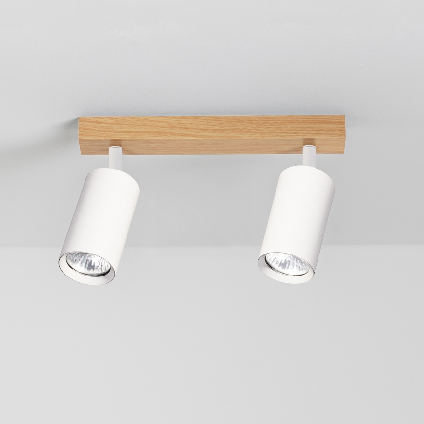 Brilagi - Bodové svítidlo SELE 2xGU10/30W/230V bílá/dekor dubu