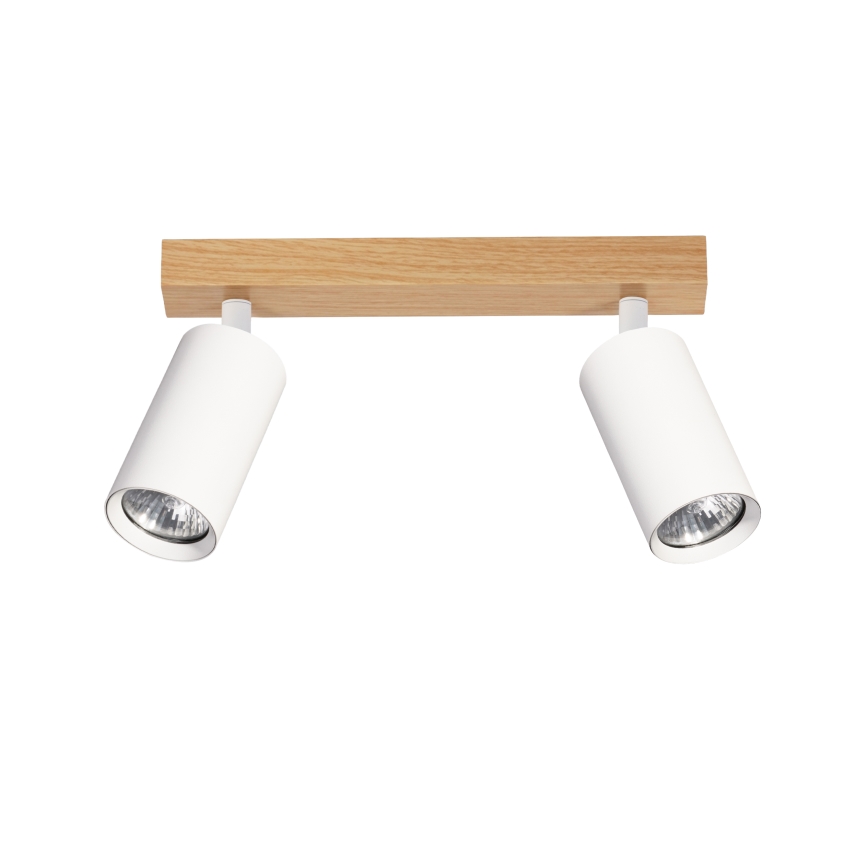 Brilagi - Bodové svítidlo SELE 2xGU10/30W/230V bílá/dekor dubu