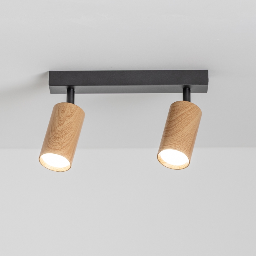 Brilagi - Bodové svítidlo SELE 2xGU10/30W/230V černá/dekor dubu
