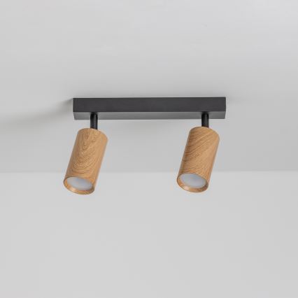 Brilagi - Bodové svítidlo SELE 2xGU10/30W/230V černá/dekor dubu