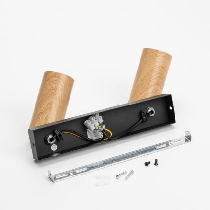 Brilagi - Bodové svítidlo SELE 2xGU10/30W/230V černá/dekor dubu