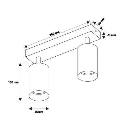 Brilagi - Bodové svítidlo SELE 2xGU10/30W/230V černá/dekor dubu