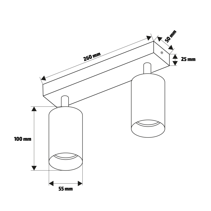 Brilagi - Bodové svítidlo SELE 2xGU10/30W/230V černá