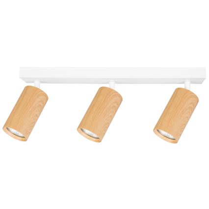 Brilagi - Bodové svítidlo SELE 3xGU10/30W/230V bílá/dekor dubu