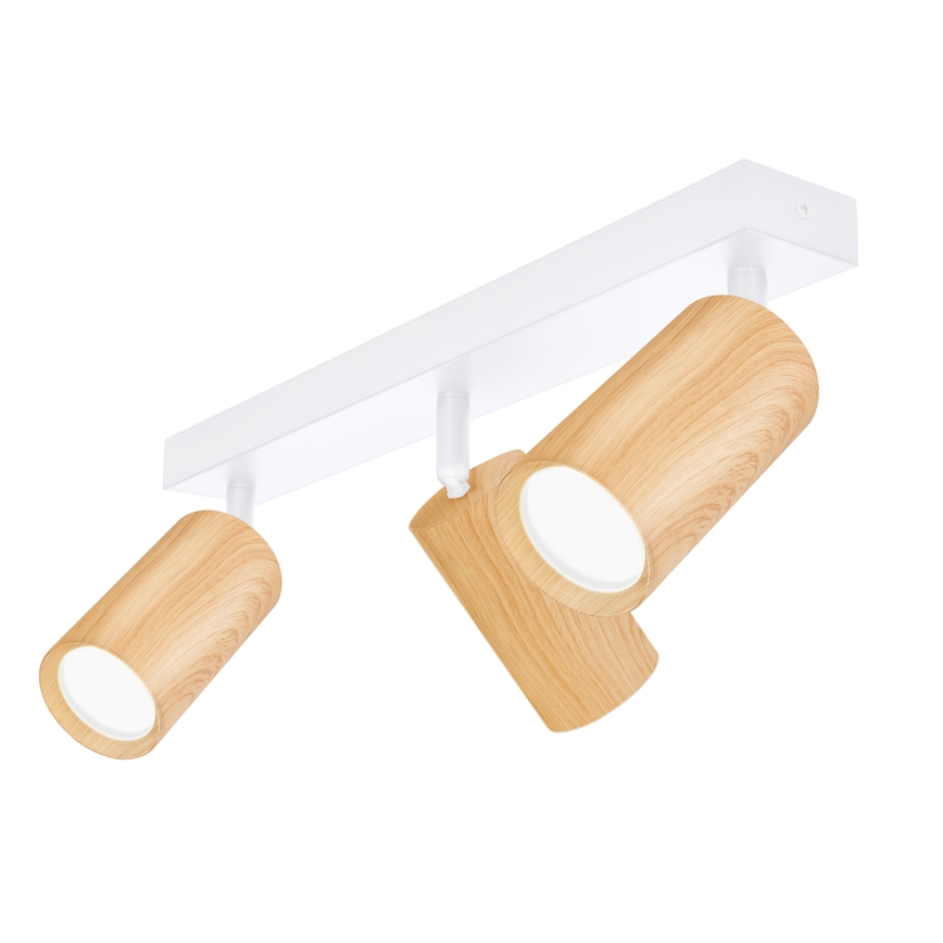 Brilagi - Bodové svítidlo SELE 3xGU10/30W/230V bílá/dekor dubu