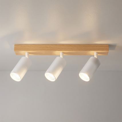Brilagi - Bodové svítidlo SELE 3xGU10/30W/230V bílá/dekor dubu