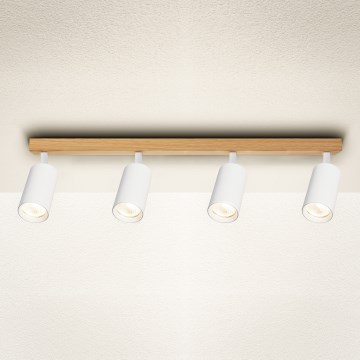 Brilagi - Bodové svítidlo SELE 4xGU10/30W/230V bílá/dekor dubu