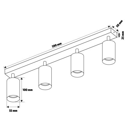 Brilagi - Bodové svítidlo SELE 4xGU10/30W/230V bílá