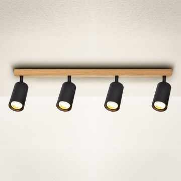Brilagi - Bodové svítidlo SELE 4xGU10/30W/230V černá/dekor dubu