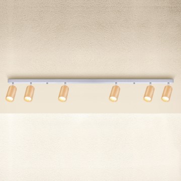 Brilagi - Bodové svítidlo SELE 6xGU10/30W/230V bílá/dekor dubu