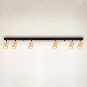 Brilagi - Bodové svítidlo SELE 6xGU10/30W/230V černá/dekor dubu
