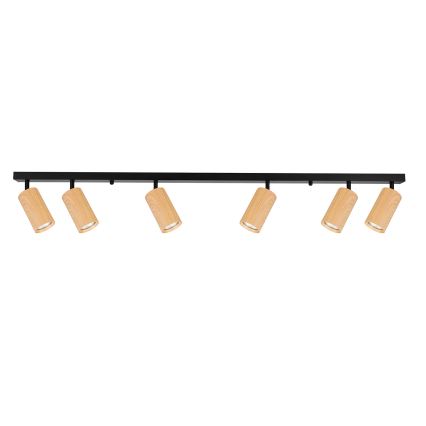 Brilagi - Bodové svítidlo SELE 6xGU10/30W/230V černá/dekor dubu