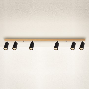 Brilagi - Bodové svítidlo SELE 6xGU10/30W/230V černá/dekor dubu