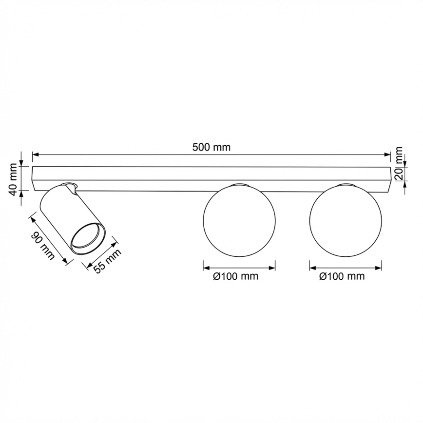 Brilagi - Bodové svítidlo SELE BALL 1xGU10/30W/230V + 2xG9/10W černá