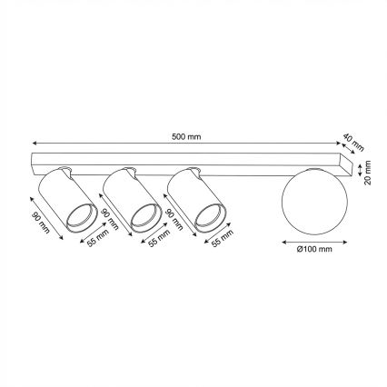Brilagi - Bodové svítidlo SELE BALL 3xGU10/30W/230V + 1xG9/10W bílá