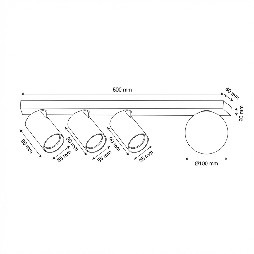 Brilagi - Bodové svítidlo SELE BALL 3xGU10/30W/230V + 1xG9/10W bílá