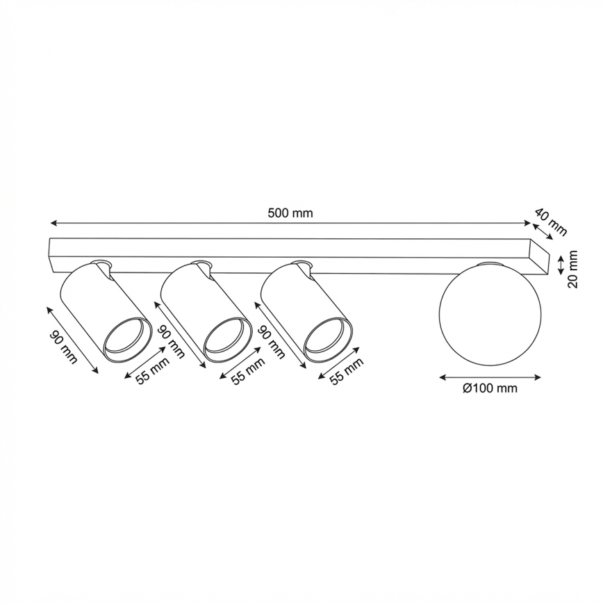 Brilagi - Bodové svítidlo SELE BALL 3xGU10/30W/230V + 1xG9/10W černá