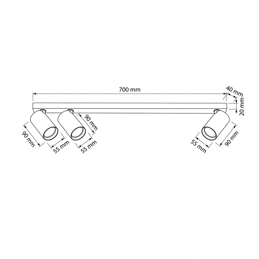 BRILAGI - Bodové svítidlo SELE LONG 3xGU10/30W/230V béžová