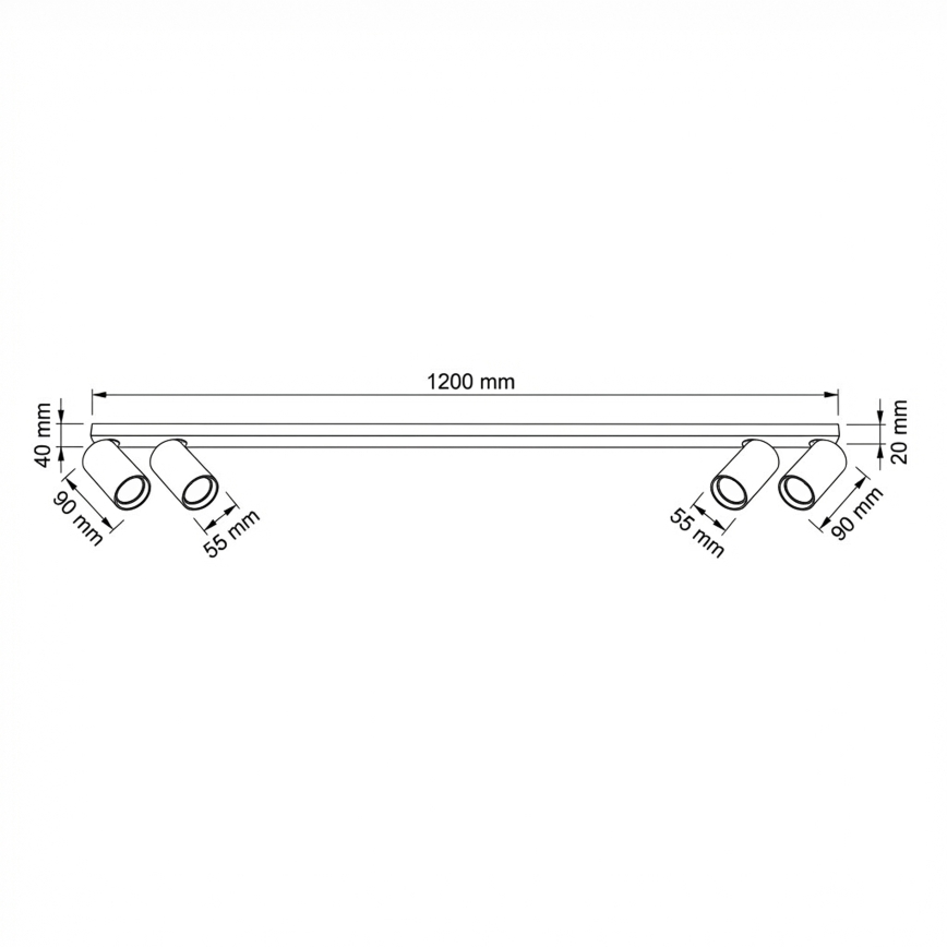BRILAGI - Bodové svítidlo SELE LONG 4xGU10/30W/230V černá