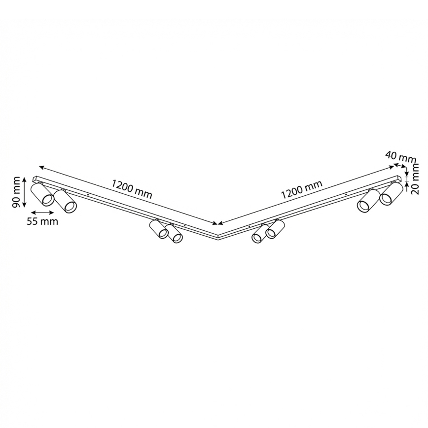 Brilagi - Bodové svítidlo SELE LONG 8xGU10/30W/230V bílá