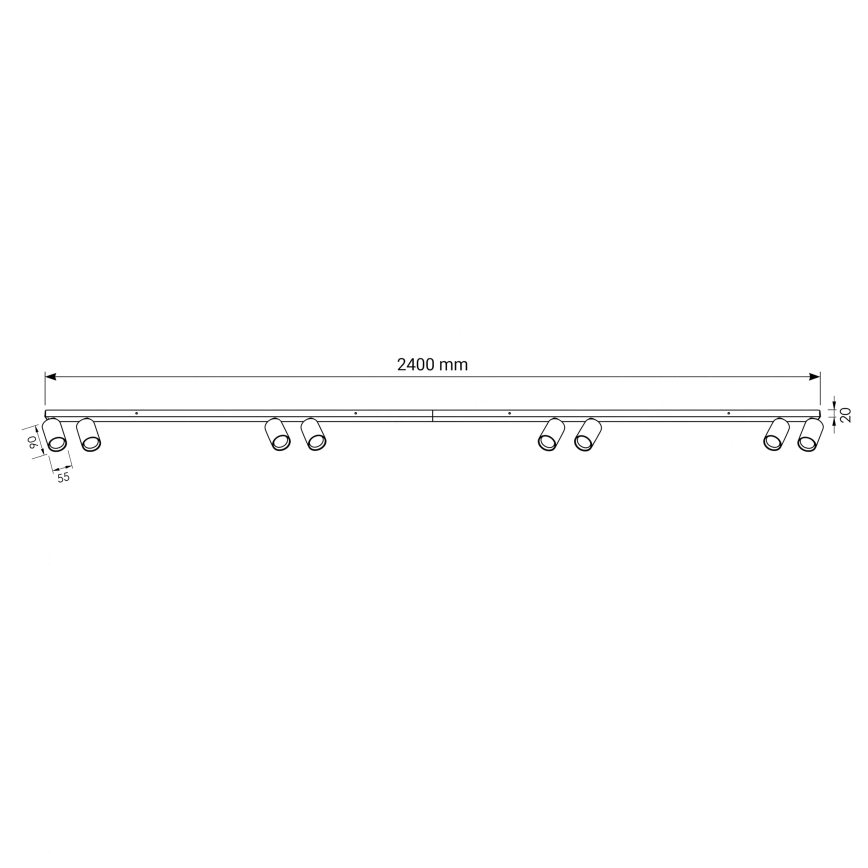 BRILAGI - Bodové svítidlo SELE LONG 8xGU10/30W/230V bílá