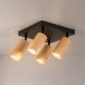 Brilagi - Bodové svítidlo SELE SQUARE 4xGU10/30W/230V černá/dekor dubu