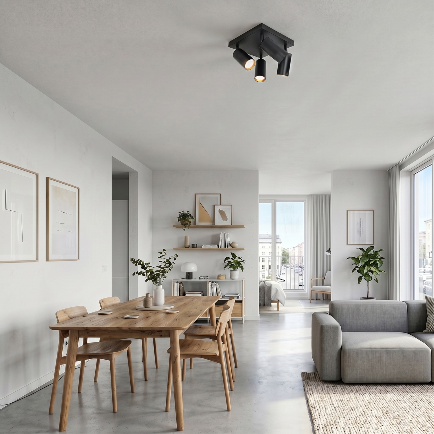 Brilagi - Bodové svítidlo SELE SQUARE 4xGU10/30W/230V černá/zlatá