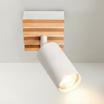Brilagi - Bodové svítidlo SELE WOOD 1xGU10/30W/230V bílá/dřevo