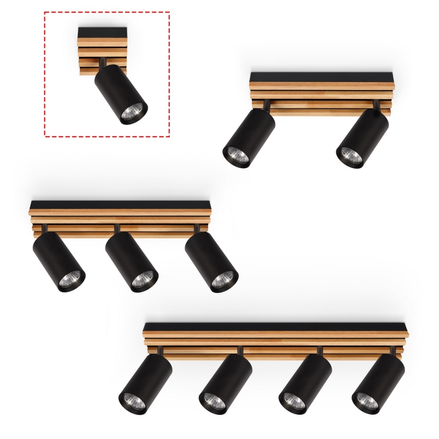 Brilagi - Bodové svítidlo SELE WOOD 1xGU10/30W/230V černá/dřevo